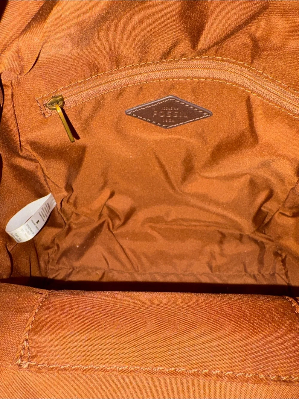 Fossil Mini Leather Felicity Mini Backpack in Rust Brown with Gold tone Hardware